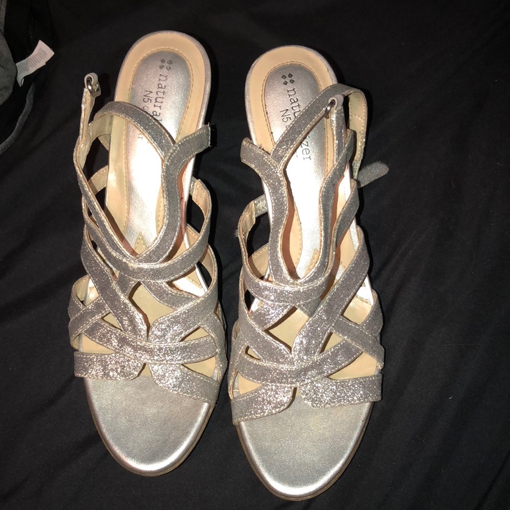 Silver Glitter Heels